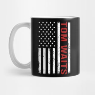 Graphic Tom Waits Proud Name US American Flag Birthday Gift Mug